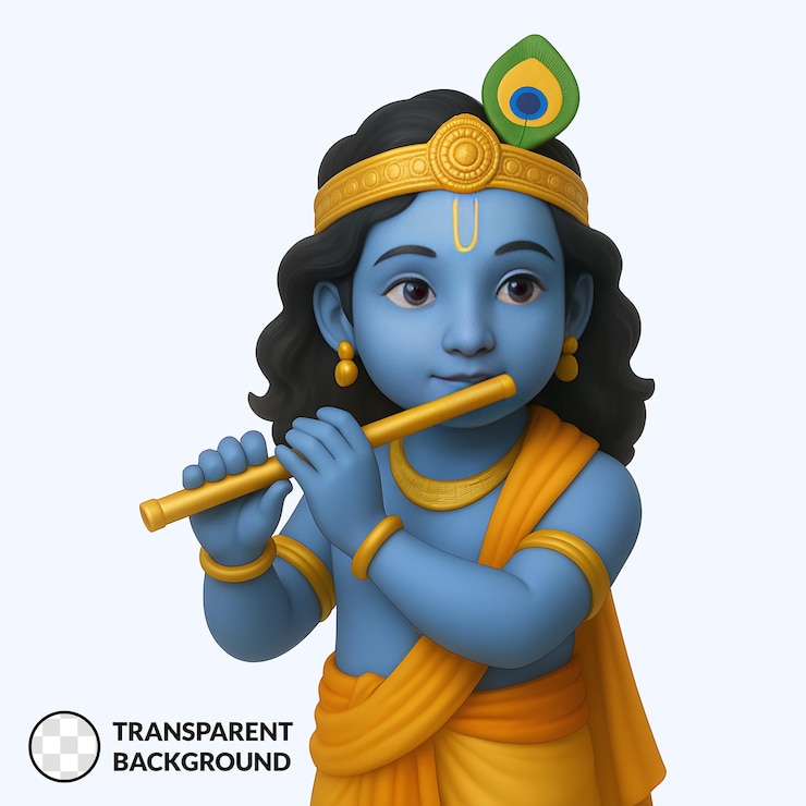 PSD lord krishna playing the flute