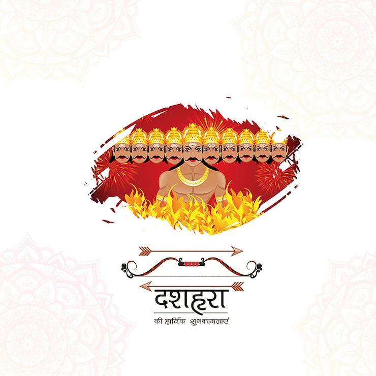 PSD lord rama killing ravana in happy dussehra festival