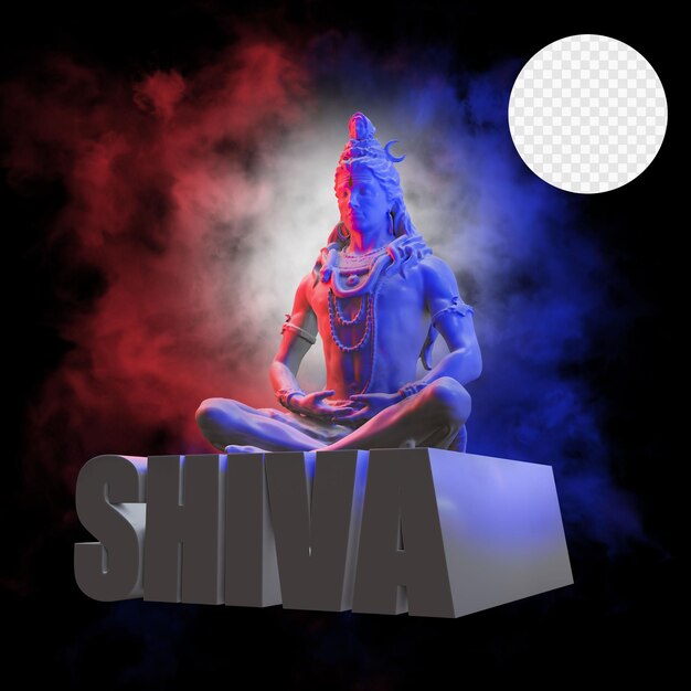 Lord shive 3d render image with transparent background