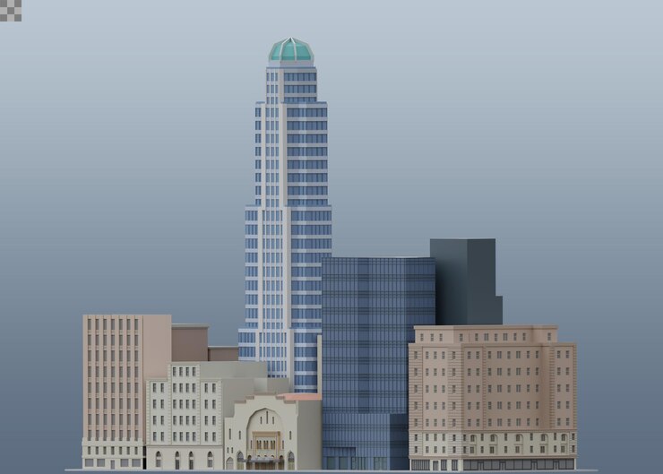 PSD los angeles cityscape