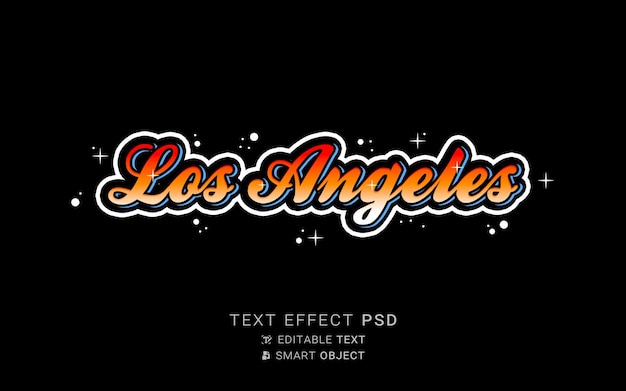 PSD los angeles text effect inspired by cities