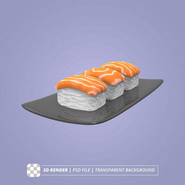 ŁOSOŚ SUSHI 3D RENDEROWANE OBRAZKI