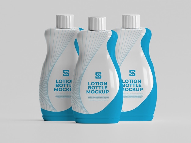 PSD lotion bottle branding mockup