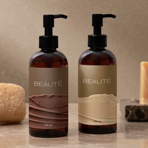 Lotion bottles mockup product packaging