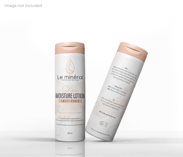 lotion and shampoo bottle mockup