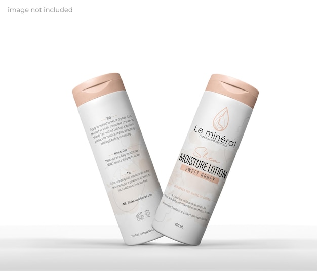 lotion and shampoo bottle mockup