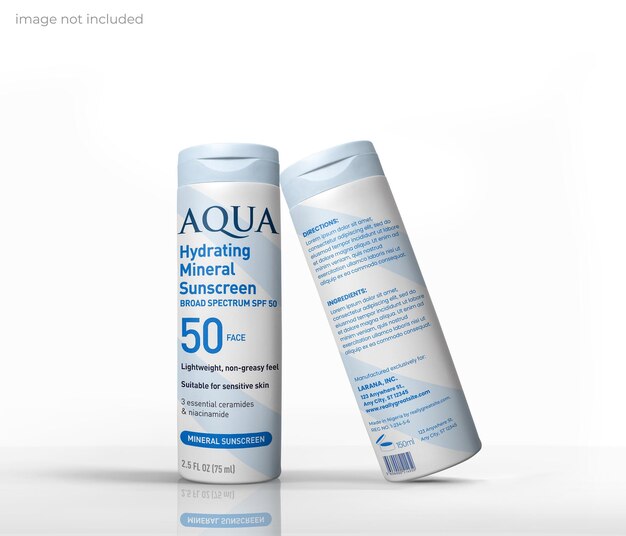 PSD lotion and shampoo bottle mockup