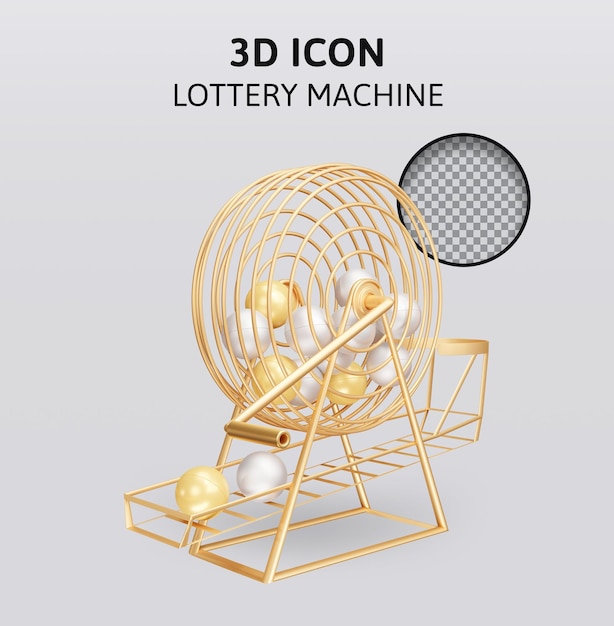 PSD lottery machine 3d rendering illustration