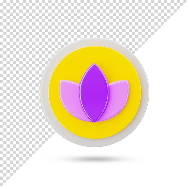 Lotus 3d transparant pictogram 3d teruggegeven 3d symbool en teken