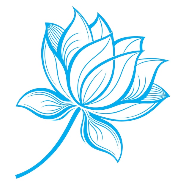 Lotus flower line art prosty projekt symetryczny