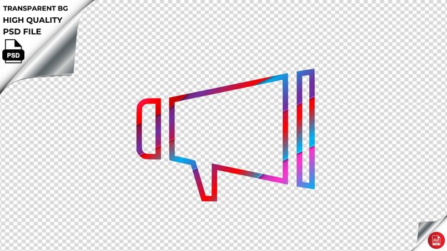 PSD loud speaker online vector icon red blue purple ribbon psd transparent