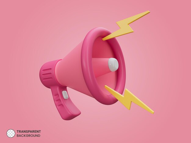 PSD loudspeaker megaphone icon 3d render illustration