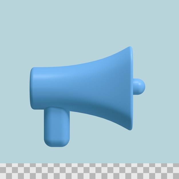 Loudspeaker and megaphone icon 3d render