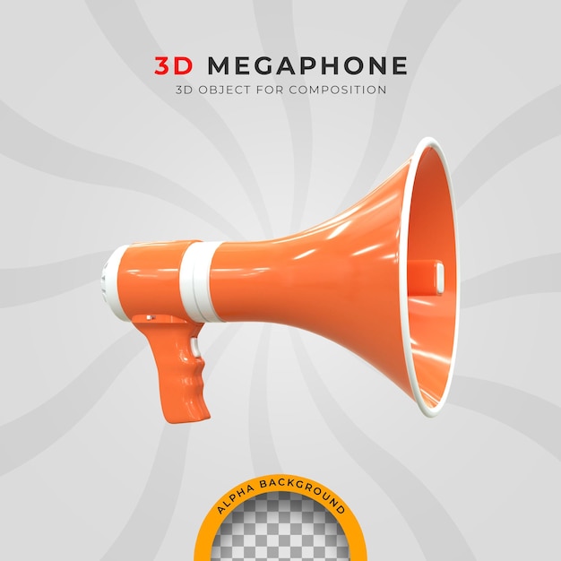 loudspeaker megaphone or microphone scene 3d icon 3d render