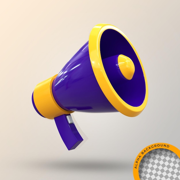 loudspeaker megaphone scene 3d icon 3d render