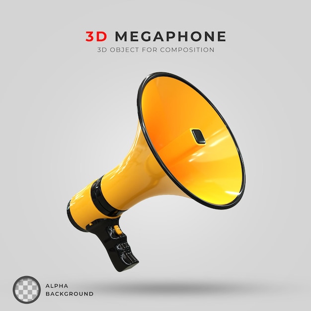 Loudspeaker megaphone scene 3d icon 3d render