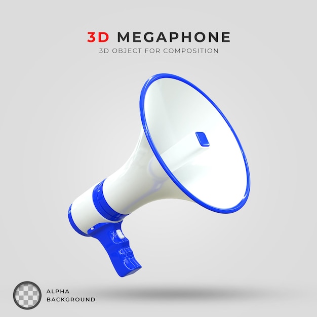 확성기 확성기 장면 3d 아이콘 3d 렌더링