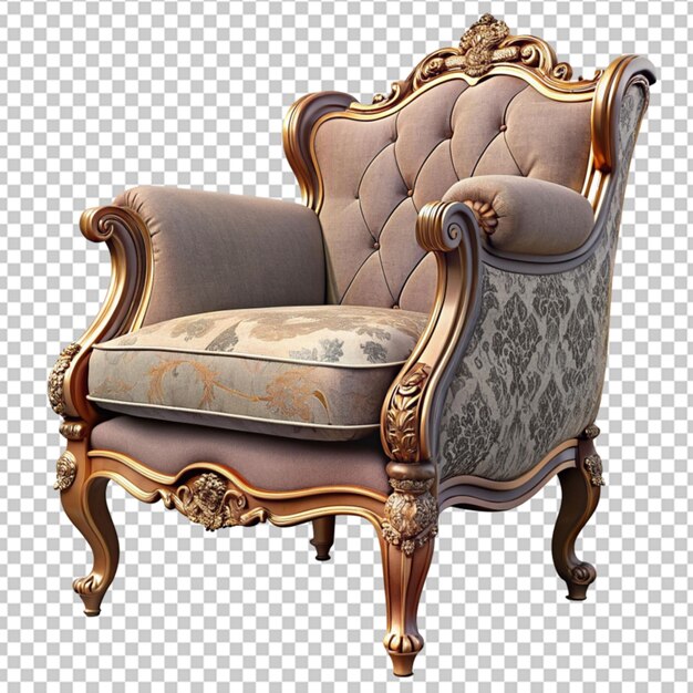 PSD louis xv style armchair with wood