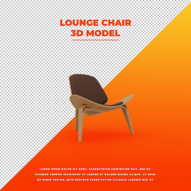 Lounge stoel geïsoleerd 3d-model