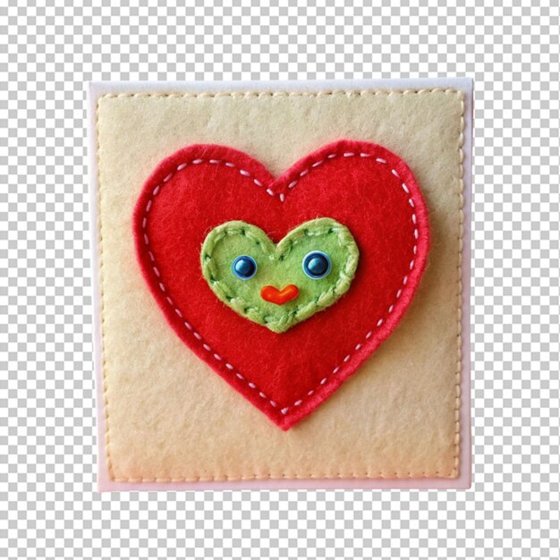 PSD lovable embroidered felt heart card