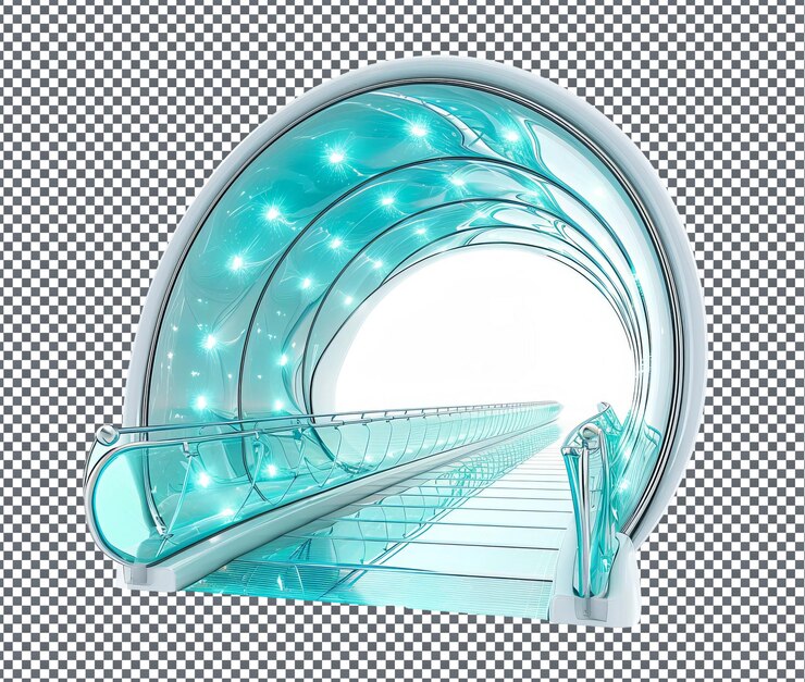 PSD lovable futuristic sky bridge isolated on transparent background