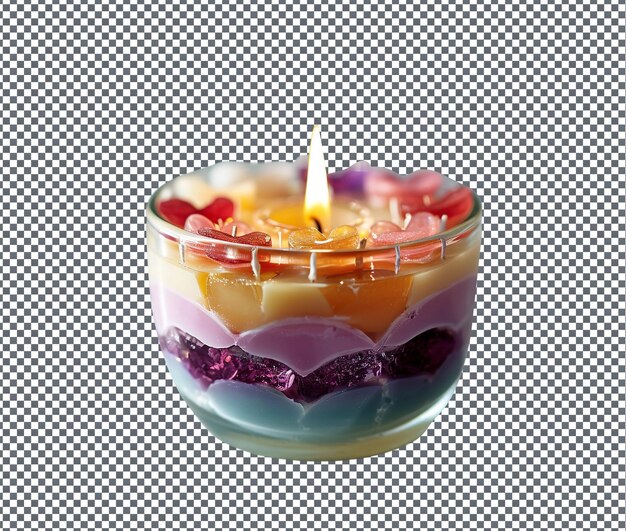 PSD lovable hand poured love themed soy candles isolated on transparent background