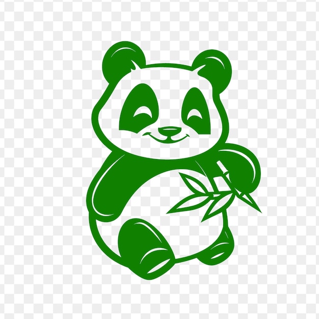 Lovable panda mascot logo with a bamboo leaf and belly desig psd vector tshirt tattoo ink art