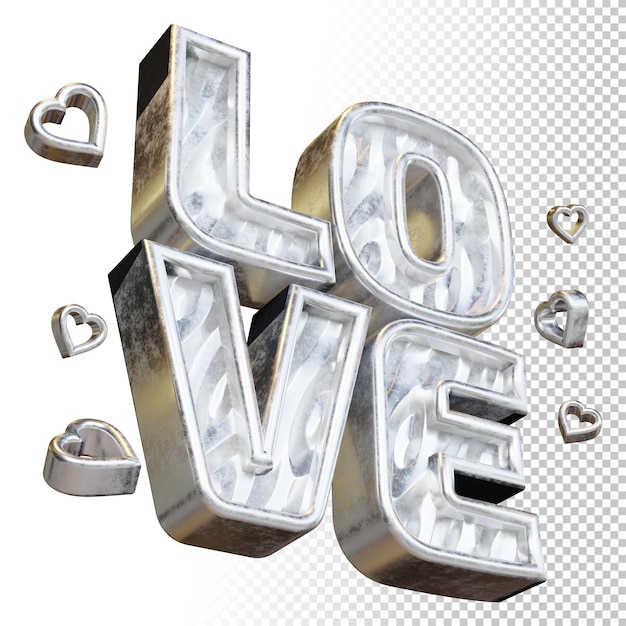 Love 3d render bold letter isolated in 3d rendering