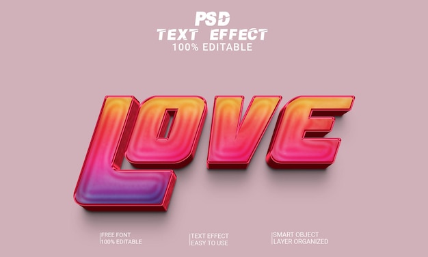 Love 3d-teksteffect