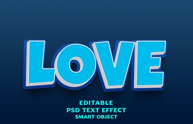 Love 3d text effect design