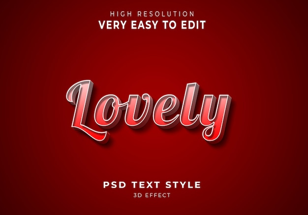 PSD love 3d text effect