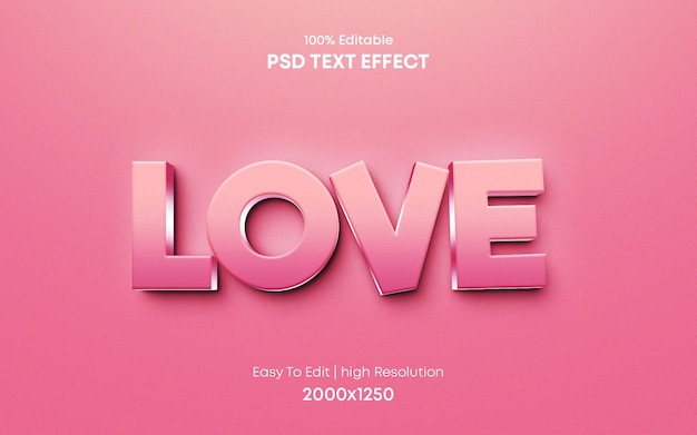 Love 3d text effect