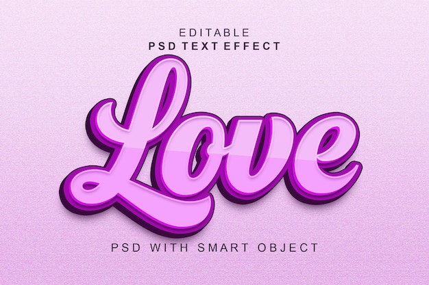Любовный эффект стиля текста 3d