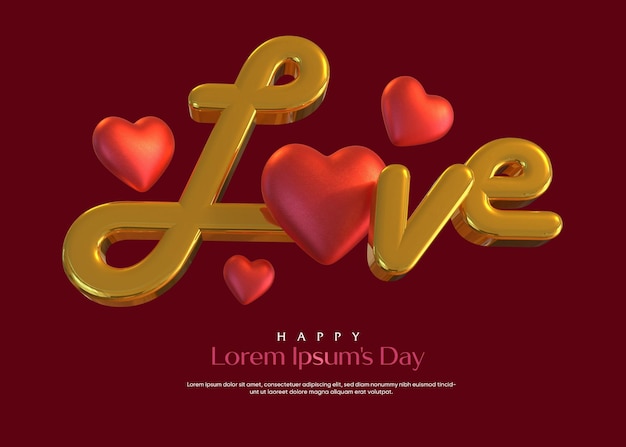 Love 3d text