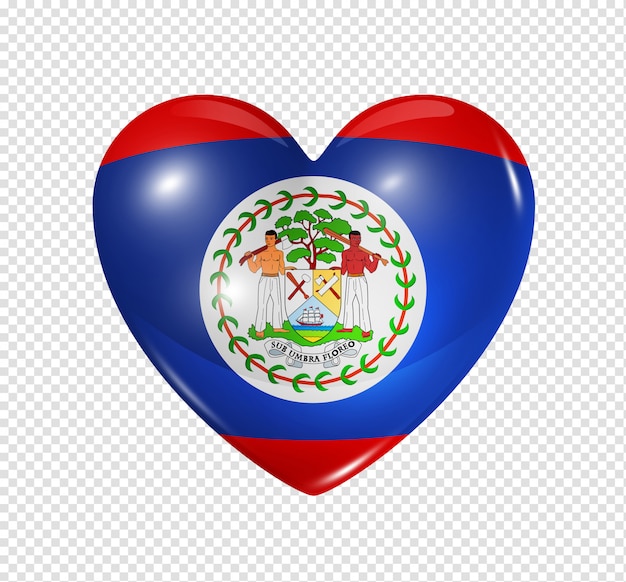 Love belize, heart flag symbol