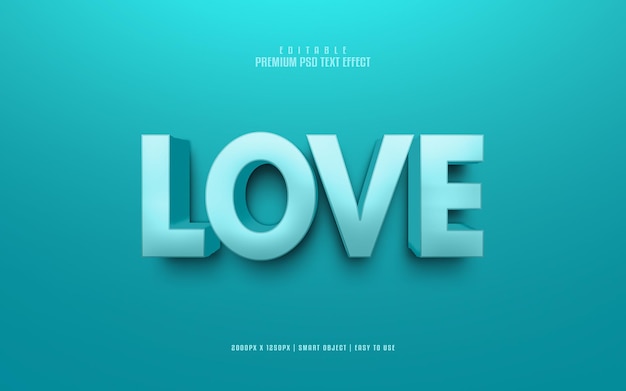 Love bewerkbaar premium psd-teksteffect