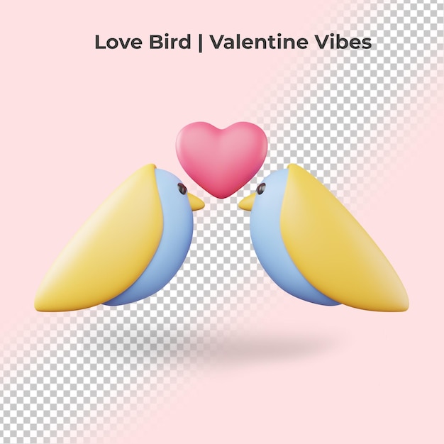 Love bird 3d valentijn vibes