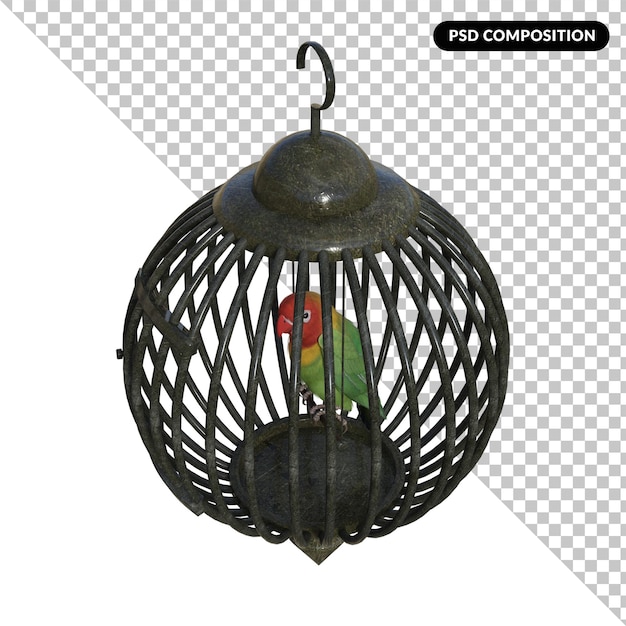 Love bird animal isolated 3d rendering