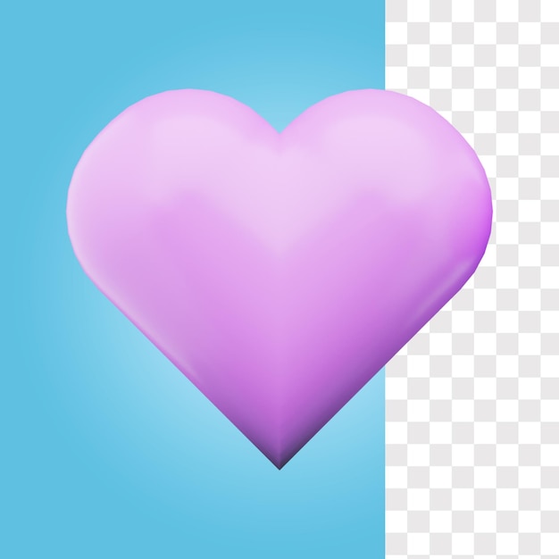 PSD love bright purple 3d icon