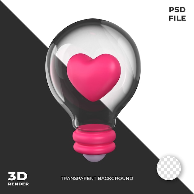 Love bulb valentine 3d-pictogram