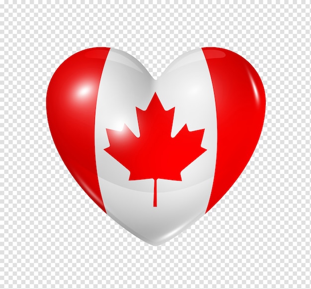 PSD love canada, heart flag icon