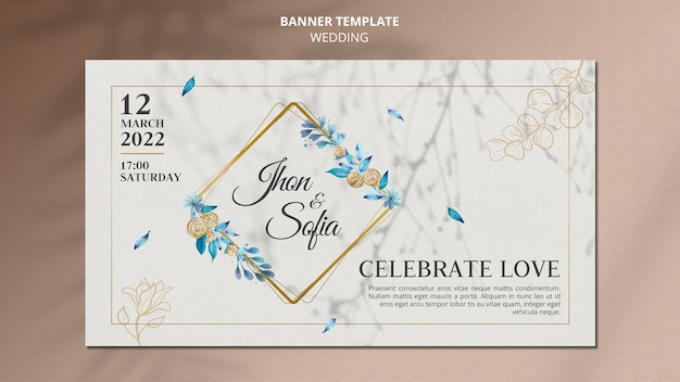 Love celebration horizontal banner template