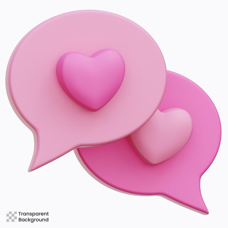 PSD love chatting 3d icon illustrations