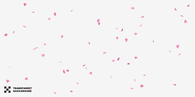 PSD confetti d'amore trasparenti