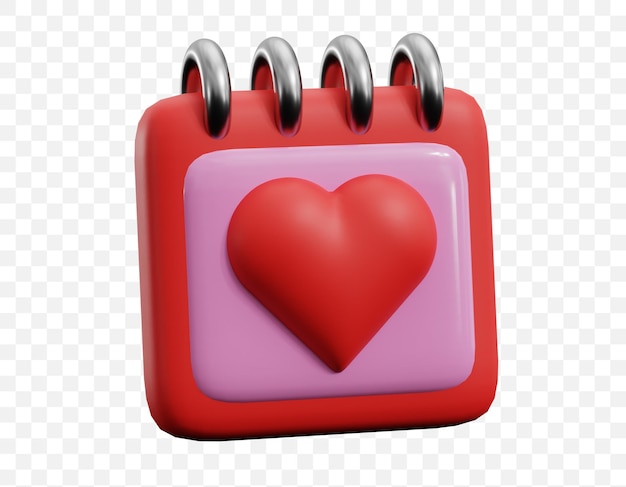 Love date calendar icon 3d render