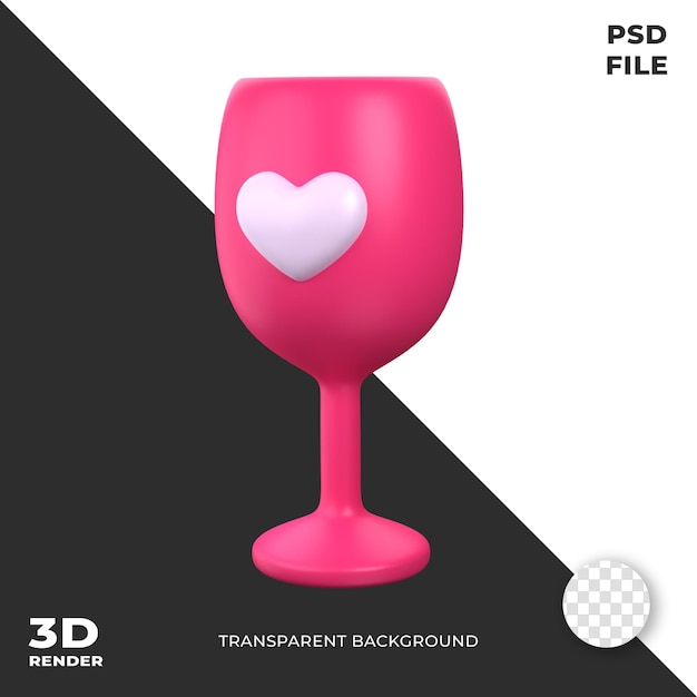 PSD love drink valentine 3d ikona