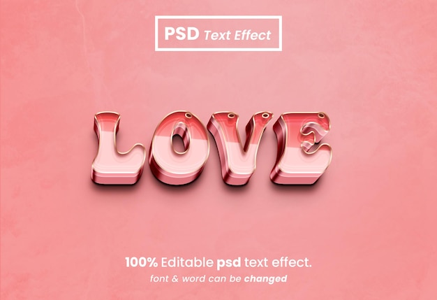 Love Editable 3D Text Effect