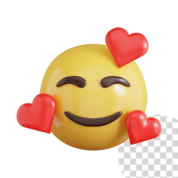 PSD icona emoji 3d dell'amore