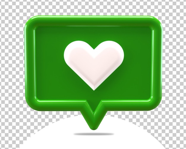 Love emoji green like icon 3d render