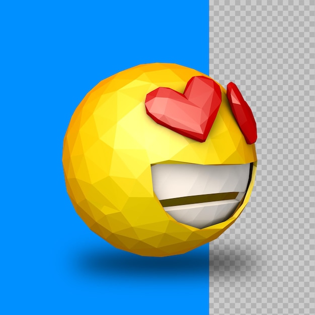 love emoticon perfil low poly